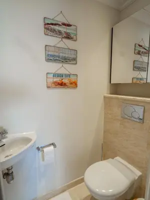 Salle de bains dans l'établissement Cannes Croisette Superbe 3P front de mer