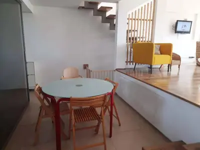 Coin salon dans l'établissement Appt 70m2, 3P, Toit-terrasse, Vue mer, Proche plage