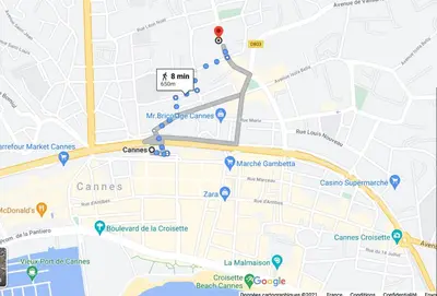 Plan de l'établissement Cannes Centre, T2 moderne rénové, balcon clim&Wifi