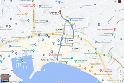 Plan de l'établissement Cannes Centre, T2 moderne rénové, balcon clim&Wifi