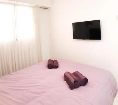 Un ou plusieurs lits dans un hébergement de l'établissement 2 pièces Luxueux en face du Martinez et Croisette