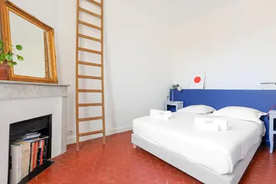 Un ou plusieurs lits dans un hébergement de l'établissement IMMOGROOM - Bright flat - near shops - CONGRESSBEACHES