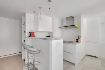 Cuisine ou kitchenette dans l'établissement C066-Luxurious apartment with sea view - Cannes