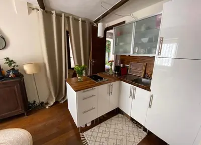 Cuisine ou kitchenette dans l'établissement Studio au cœur du Vieil Antibes