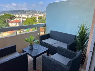 Coin salon dans l'établissement Les Océanides Resort