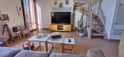 Télévision ou salle de divertissement dans l'établissement Appartement 3 pièces en duplex