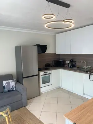 Cuisine ou kitchenette dans l'établissement Bord de mer Juan les Pins