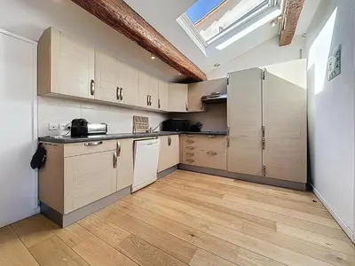Cuisine ou kitchenette dans l'établissement Rooftop terrasse 1 bedroom in rue d'Antibes, 5 min from the Croisette 214