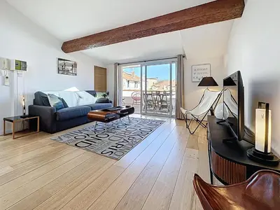 Coin salon dans l'établissement Rooftop terrasse 1 bedroom in rue d'Antibes, 5 min from the Croisette 214