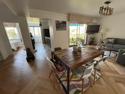 Coin salon dans l'établissement Appartement 60m2 à 500m des plages