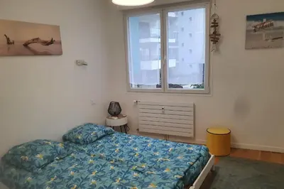 Un ou plusieurs lits dans un hébergement de l'établissement Bel Apt Near Croisette Beach Cannes