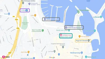 Plan de l'établissement Grand Studio Azur avec terrasse - Vieil Antibes
