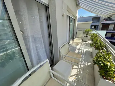 Balcon ou terrasse dans l'établissement Le Ponteil plage