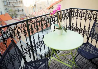 Balcon ou terrasse dans l'établissement Lovely one bedroom apartment Gambetta Cannes