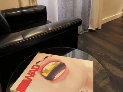 Coin salon dans l'établissement Cannes apartment - city center, AC / wifi