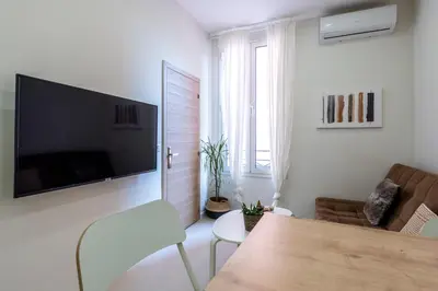 Télévision ou salle de divertissement dans l'établissement Cozy apartment Juan-Les-Pins - 300m Beach