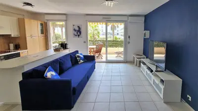 Cuisine ou kitchenette dans l'établissement L'Atalante, 2 pièces 47m2 rénové résidence piscine