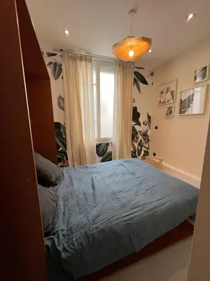 Un ou plusieurs lits dans un hébergement de l'établissement Appartement sur la Pinède à Juan les pins