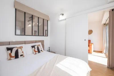 Un ou plusieurs lits dans un hébergement de l'établissement Idéal famille Appartement tout confort dans résidence avec piscine !
