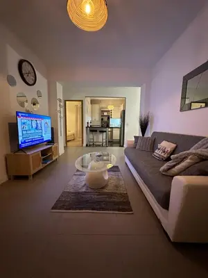 Télévision ou salle de divertissement dans l'établissement Appt lumineux et spacieux au cœur de Cannes
