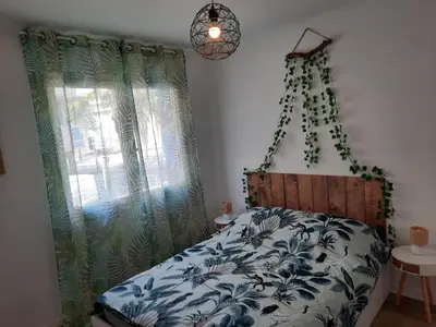 Un ou plusieurs lits dans un hébergement de l'établissement T2 neuf, balcon, centre Cannes, 15 min du Palais