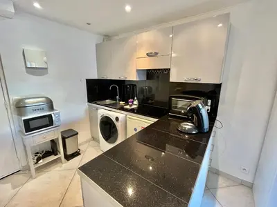Cuisine ou kitchenette dans l'établissement Rouaze 2, by Welcome to Cannes