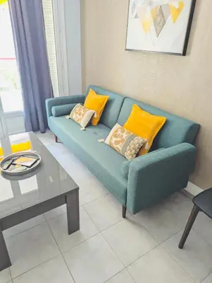 Coin salon dans l'établissement 2 bedroom luxury flat with Balcony Cannes Center