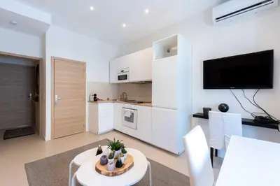 Cuisine ou kitchenette dans l'établissement Nice apartment Juan-Les-Pins - 300m Beach
