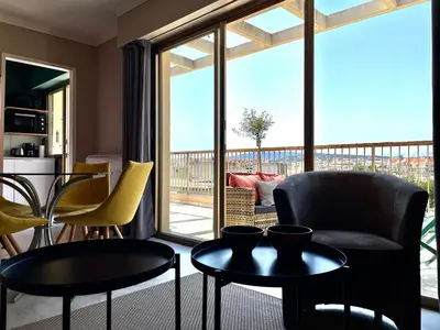Balcon ou terrasse dans l'établissement RoofTop Apartement - Quartier Croisette - Esc'Appart