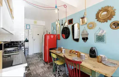 Cuisine ou kitchenette dans l'établissement Croisette Beach Cannes Banane 4 sleeps Apart