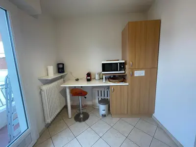 Cuisine ou kitchenette dans l'établissement Appartement vue mer très proche de la plage et des commerces