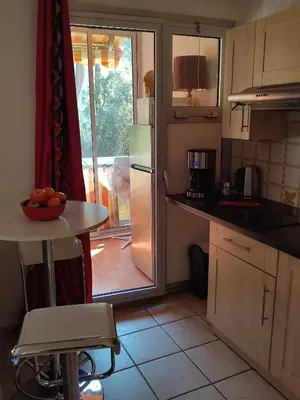 Cuisine ou kitchenette dans l'établissement studio centre ville proche mer