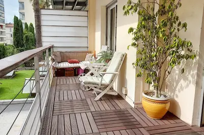 Balcon ou terrasse dans l'établissement Sublime Apartment Center Croisette LIVE IN Moliere