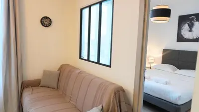 Un ou plusieurs lits dans un hébergement de l'établissement Proche Carlton & Croisette, Appartement 301 - Palmazur Vacances