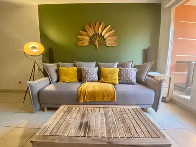 Coin salon dans l'établissement Proche mer 3P+40m2 terrasse