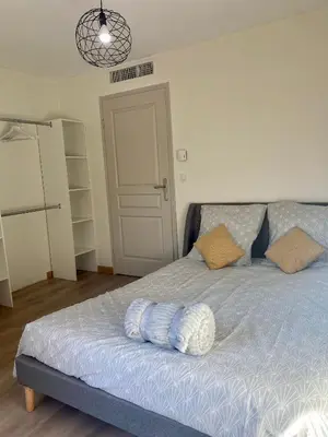 Un ou plusieurs lits dans un hébergement de l'établissement Proche mer 3P+40m2 terrasse