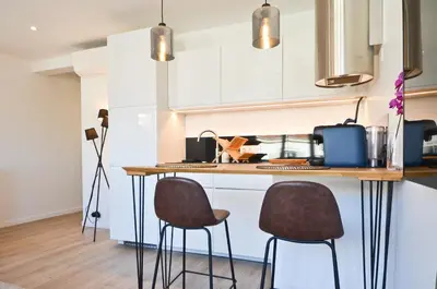 Cuisine ou kitchenette dans l'établissement Le Flore SCLS - Wifi, Clim, Terrasse