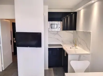 Cuisine ou kitchenette dans l'établissement Résidence Graziella Studio 411