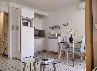 Cuisine ou kitchenette dans l'établissement Résidence Graziella Studio 303