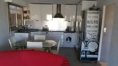 Cuisine ou kitchenette dans l'établissement Moderne Appartement Cannes Californie