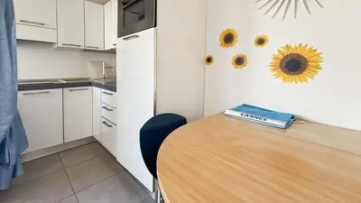 Cuisine ou kitchenette dans l'établissement Modern 2 Bd Next To Rue Dantibes