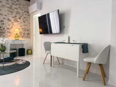 Télévision ou salle de divertissement dans l'établissement Le Cosy Safranier Vieil Antibes