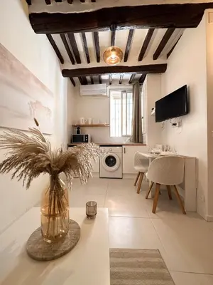Cuisine ou kitchenette dans l'établissement Le balneo jacuzzi Vieil Antibes Safranier