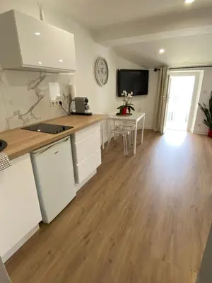 Cuisine ou kitchenette dans l'établissement Studio centre ville cannes