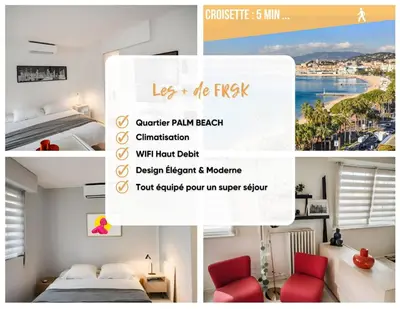 Un ou plusieurs lits dans un hébergement de l'établissement FRGK - Surcouf 'Palm Beach ' AC WIFI HIGH SPEED