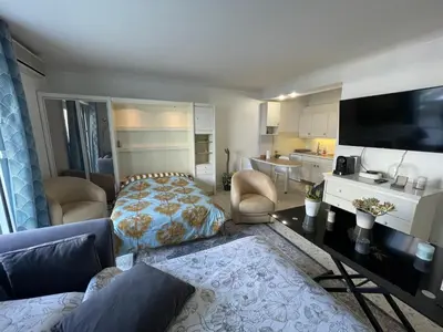 Télévision ou salle de divertissement dans l'établissement Cool Appart sur Croisette Palm Beach