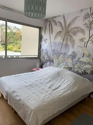 Un ou plusieurs lits dans un hébergement de l'établissement La Pinède - Appartment 3 bedrooms