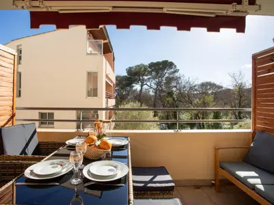 Balcon ou terrasse dans l'établissement Studio Le Royal Park by Interhome