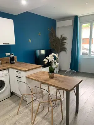 Cuisine ou kitchenette dans l'établissement Appartement Etat neuf La Chantalane -proche centre-ville
