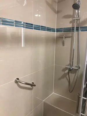 Salle de bains dans l'établissement Appartement de standing Le Velvet Bay climatisé en bord de mer